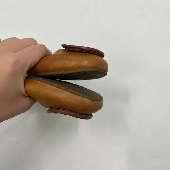 Tory burch brown leather round toe ballet flats - Picture 4 of 8